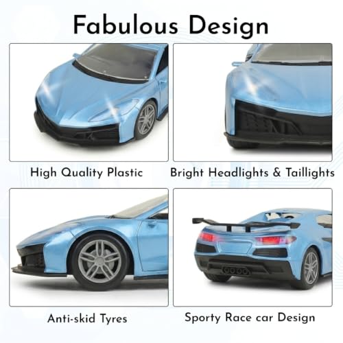 Image of Convertible Remote Control Car for Kids | Rechargeable RC Car with 2+ Hours Playtime | Manually Openable Doors & Roof | Made in India (Matte Blue)