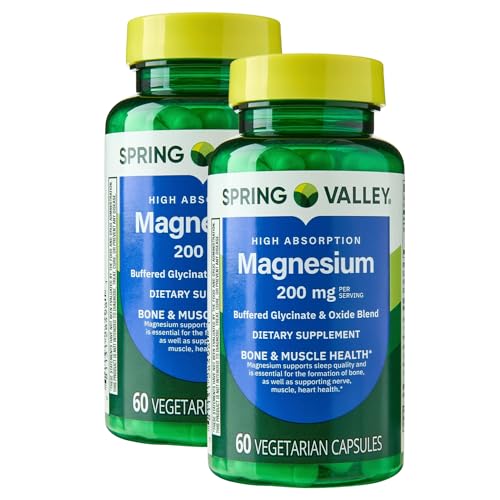 KP+ Magnesium 200 mg | Sleep Support | Bone & Muscle Health | 60 Vegetarian Capsules | Pack of 2