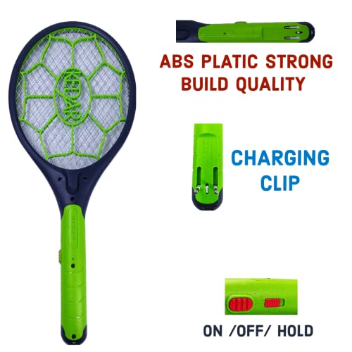 Image of KEDAR Mosquito bat with abs Plastic, 1200 Mah Lithium Battery, Mosquito Killer, Unbreakable Insect Killer, high Voltage Kill (Green)