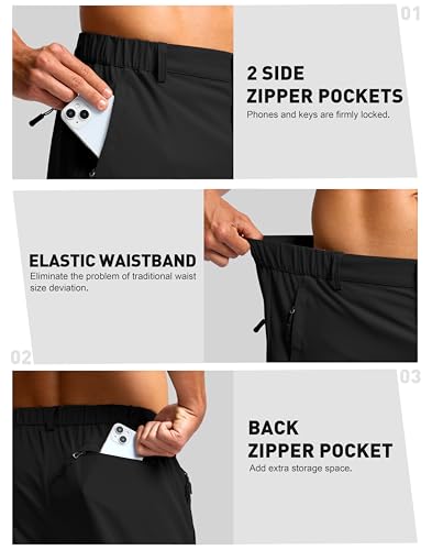 G Gradual Men's Hiking Shorts 7"/9" Lightewight Casual Shorts for Men Quick Dry Stretch Golf Shorts with 3 Zipper Pockets3