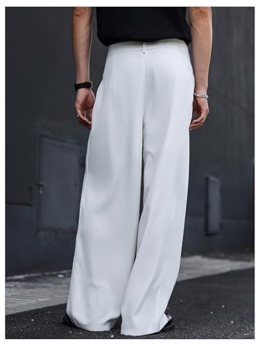 Floerns Men's Wide Leg Pleated Pants Business Work Baggy Dress Pants Trousers3