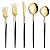 Joincook 20 Piece Black Gold Silverware Set,Stainless Steel Flatware Cutlery Set Service for 4 Including Forks Spoons Knives,Utensil Set,Tableware for Home and Restaurant, Dishwasher Safe