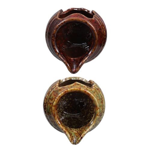 FUNOMOCYA Cultivate Ancient Fish Keeping Tradition 2pcs Ceramic Jar Fountain Waterfall for Garden Dec