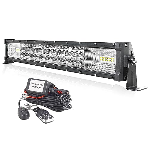 Projecteur LED Etanche IP67 6000K Barre Lumineuse 270W Droite avec Télécommande