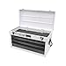 Boxo USA Hand Carry Tool Box 3-Drawer Heavy Duty Steel Toolbox with Lock System (White)