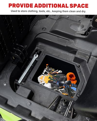 POKIAUTO Under Seat Storage Box for Honda Pioneer 520 2021-2025, 500 2015-2023 Accessories, Driver Side Underseat Durable Poly Storage Bin Organizer(8.9L, Snap Fixation)