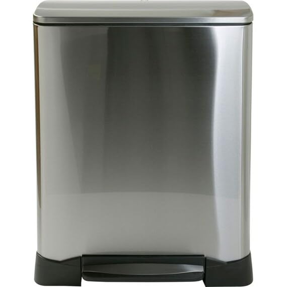 Nitori 8450808 Stainless Steel Pedal Pail Separation Type, 1.6 gal (45 L)