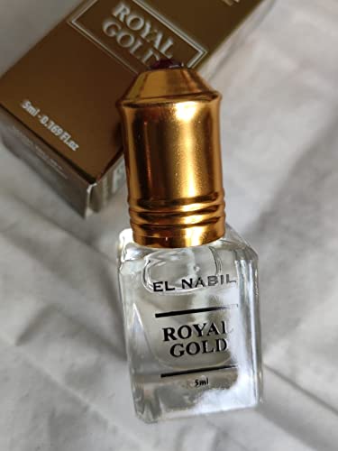 El Nabil Royal Gold Arabian Perfume Oil | Royal Oil | Fragrance Perfume Oil | Perfume Oils For Women And Men | Vanilla Perfume Oil | 0.17 Fl Oz (Royal Gold) #TOP3