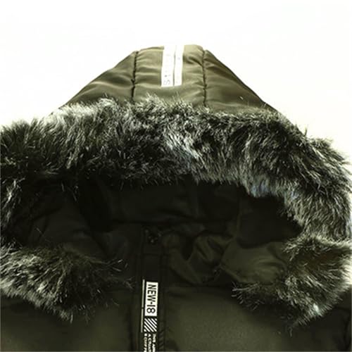 Boys Girls Winter Coat Hooded Warm Quilted Puffer Parka Jacket Kids Zip Up Solid Outerwear with Furry Hood Clothes4