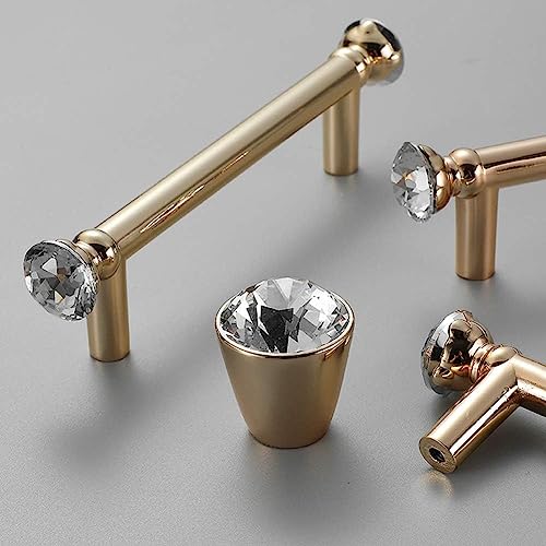 Boutons de commode en cristal : lot de 2 poignées pour armoire et placard