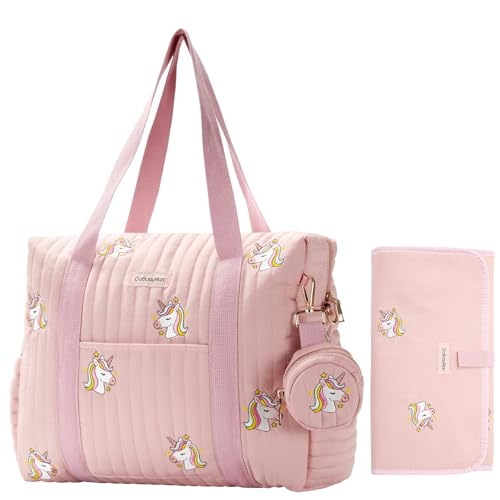 GOBABYMART 3pc Diaper Bag Tote Set, Hospital Bag for Labor &amp; Delivery, Maternity Travel Bag with Changing Pad &amp; Pacifier Case