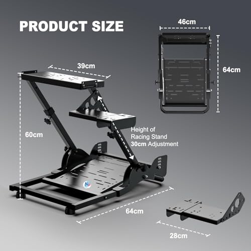 Image of New World A10 Gaming Racing Wheel Stand Steering Wheel Stand Fit for V9 V10 V99 V12 Lite VD4 VD6 T300RS T300 TGT TSPC T500 G27 G920 G923 R5 R9 R16 R21 CSL DD1 DD2(Racing Wheel not Included)