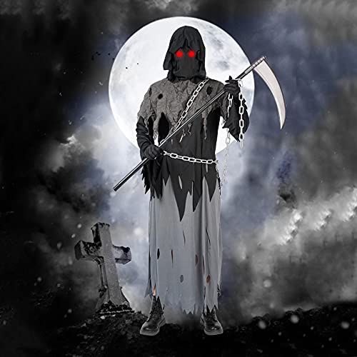 Disfraz de Segador Tenebroso para Niños Gris XL miniatura 5