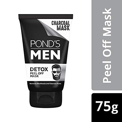 Image of POND'S Men Charcoal Blackhead Removal Detox Peel Off Mask, Removes Oil & Lifts Dead Skin Cells, Deep Pore Cleansing, Brightens Skin, 75g & POND'S Super Light Gel Oil Free Face Moisturizer 100 ml