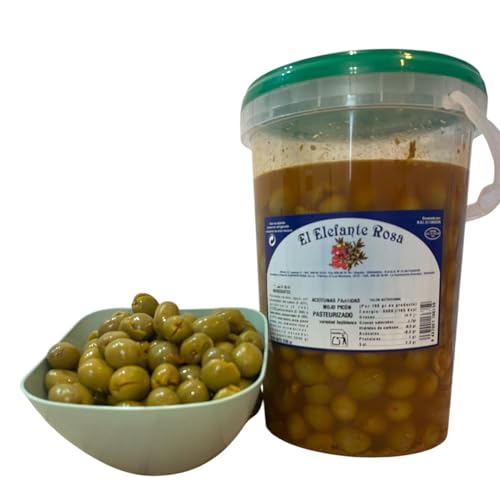 Aceitunas Mojo Picón 3,1 Kg – Aceitunas Verdes Aliño Canario Tradicional con Sabor Auténtico – Encurtido Artesanal – El Elefante Rosa