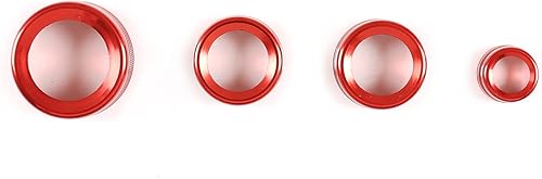 Miniatura 3 de CHEYA Aleación de aluminio coche consola central aire acondicionado ajuste volumen perilla cubierta anillo para Jaguar XJ 2010-2019 (rojo)