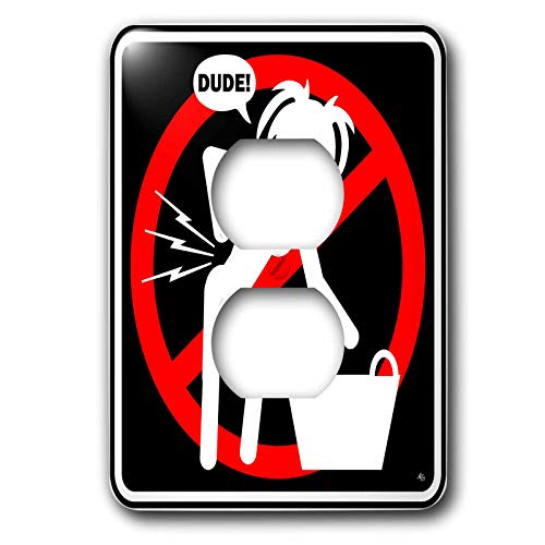 Panneau noir laundry hazard 3dRose pour double prise murale - 2