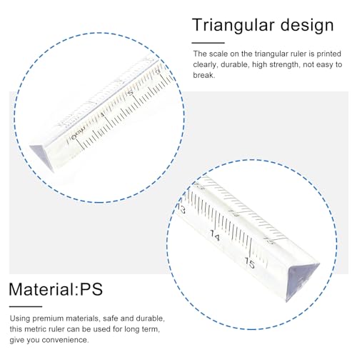 Regla triangular transparente Veemoon de 15 cm en pack de 8 unidades para dibujo 5
