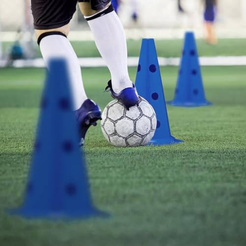 CANNON Juego Set Vallas de Entrenamiento de coordinación de Altura Regulable, Circuito Agilidad de 15 Piezas, 10 Conos Azules 23cm y 5 Picas de 100cm. - imagen 6