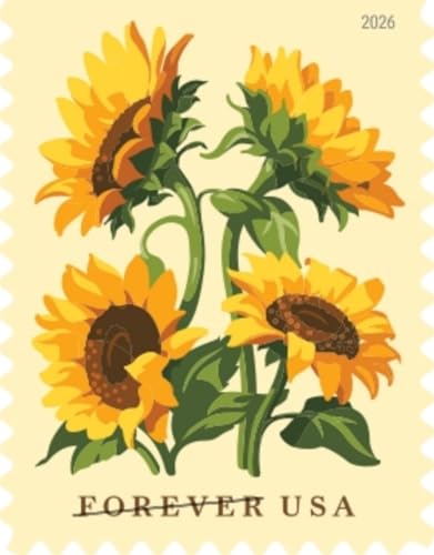 Sunflowers 2026 (Book of 20) Flowers First-Class Mail Forever Postage Stamps