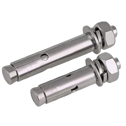 Viti di ancoraggio autoperforanti, bulloni di espansione, tasselli a manicotto con testa esagonale in acciaio inossidabile M6 316, viti di ancoraggio per calcestruzzo, bulloni(M6X80mm1pcs)