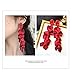 Dangle Acrylic Petal Earrings Long Drop Statement Fashion Rose Flower Earrings Hanging Resin Floral Tassel Earrings for Women - red