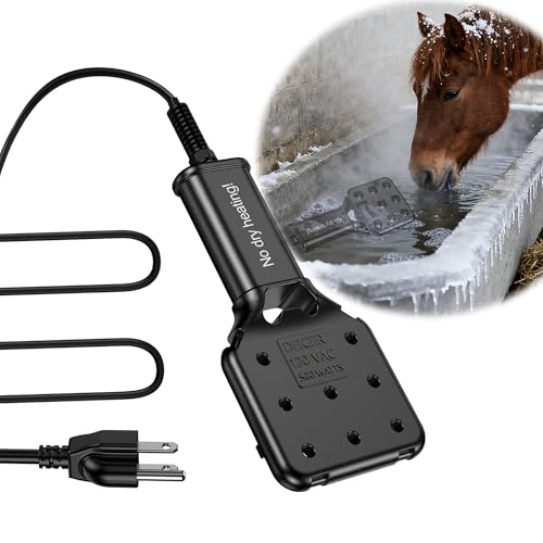 NIUTRIP 120V 800W Pond De-Icer and Chicken Water Heater for Livestock Tank Heater, Featuring Power-Off Protection, Overheating Protection, GFCI Plug & 9.2FT UL Approved Cord