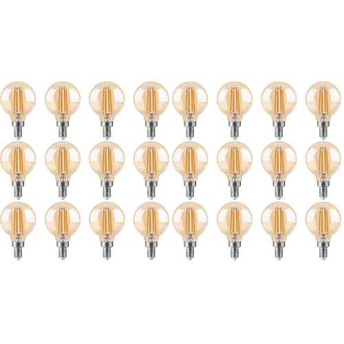 FLSNT G16.5 Dimmable LED Candelabra Bulbs 40W Equivalent, LED E12 Chandelier Light Bulbs, 330LM, CRI82, 4W, AC 120V, 6 Pack, 2200K Warm White 40w Warm White 6 Count (Pack of 1)