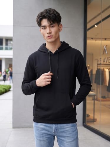 Image of HOODMASTER Unisex Fleece Hoodie Sweatshirt with Pockets Full Sleeves Regular Fit Solid Pattern Hooded Neck and Standard Length | Hoodies for Men & Women