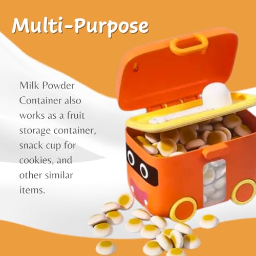 Image of Adore Tuk Tuk Baby Milk Powder Container, Formula Storage and Milk Powder Dispenser Box (180 gm, Orange)