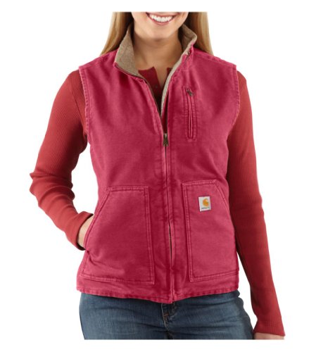 Carhartt Women's Sandstone Mock Neck Vest, Crab Apple, Large