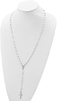 Vista 4 de Diamond2Deal Rosario pulido de plata de ley de 26 pulgadas, collar de regalo