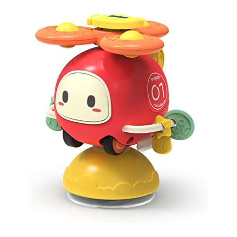 DQTYE 3 in 1 Suction Toys for Highchair, Baby Suction Cup Toy Highchair Toy for Sensory Play Educational Toys for Kids Cute Bath Toy Bathroom Shower Gifts High Chair Toys for Babies 6-12 Months Cover