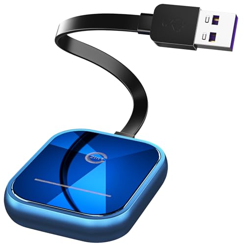 2 in 1 Carplay Wireless Adapter, Converts Wired to Wireless Carplay Adapter for iPhone/Android Auto Wireless Adapter, Near-Zero Latency, Plug and Play for Cars from 2017,Compatible iOS 10+/Android 11+