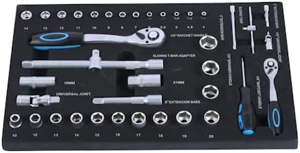 Miniatura 5 de TIOPLY Caja de herramientas que incluye 238 piezas de kit de herramientas mecánicas, caja de herramientas de alta capacidad de 4 cajones,