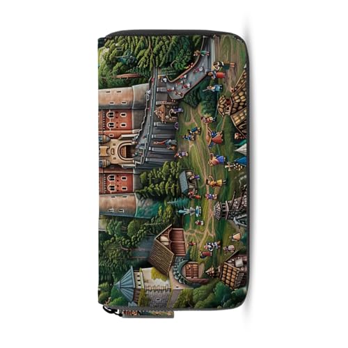 Forests Castle Women's Large Capacity Wallets Holder Wallet Credit Card Clutch Coin Pocket Pu Leather Zipper Closure Deal Gift for Women 21220431 6