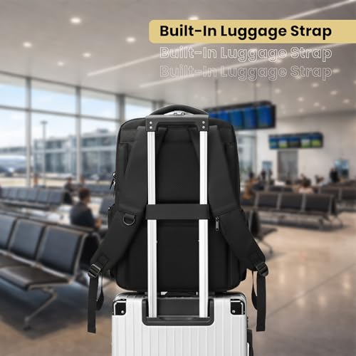 Image of CARRY TRIP Business Laptop Backpack - Stylish Office & Travel Backpack for Men & Women - Fits up to 15.6 Inch Laptop - USB Port, Multiple Compartments - Overnight Casual Bag