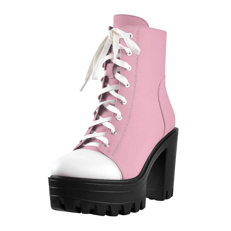 LISHAN Women's Platform Canvas High Heels2