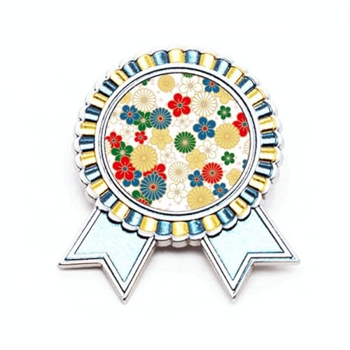 Broche fleurs Ukiyo-e Japon en métal taille M idée cadeau idéal pour anniversaire