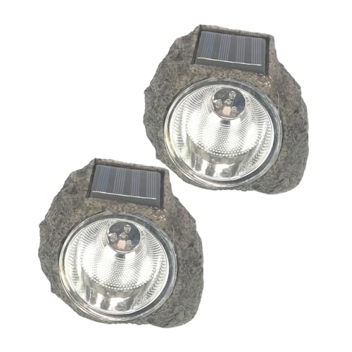NUOBESTY 2stücke Solarbetriebene Led-flutlicht-strahler in Steinoptik...
