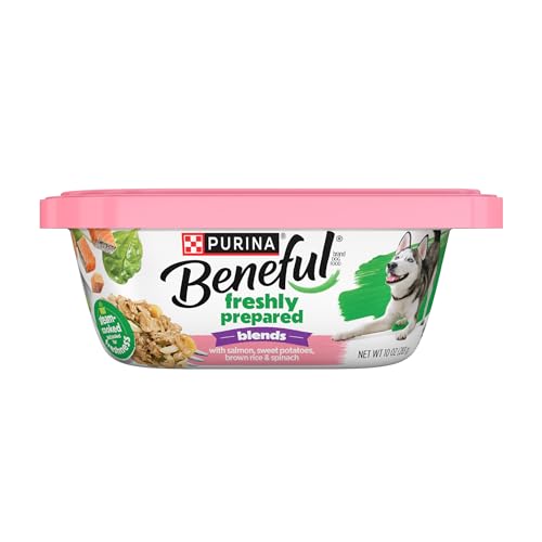 Purina Beneful Wet Dog Food, Chopped Blends With Salmon - (8) 10 oz. Tubs
