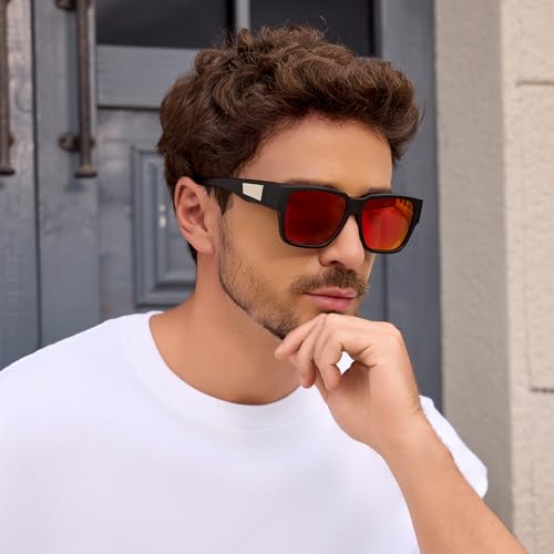 Face Shadow Polarized Sunglasses Fit Over Glasses for Men Women, Lightweight Square Sun Glasses UV400 Protection Shades2
