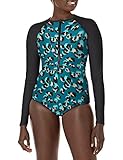Body Glove Damen Long Sleeve Zip Front Paddle Suit with UPF 50+ Badeanzug, Pounce Animal Print, X-Small