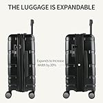 VANKEAN Carry On Luggage with Spinner Wheels & TSA Lock, Expandable Fashionable Hard Shell Suitcase airline approved，20 Inch Carry-On，Black - Image 5