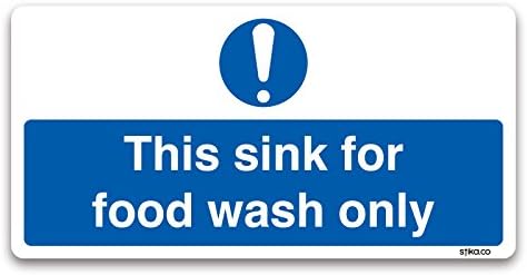 This sink for food wash only sign - 20x10cm - Self-adhesive vinyl safety sticker
