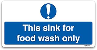This sink for food wash only sign - 20x10cm - Self-adhesive vinyl safety sticker