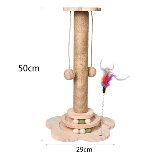 Rascador para gatos con sisal y madera, 50 cm miniatura 2