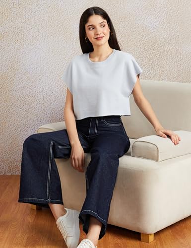 Image of Amazon Brand - Symbol Women Baggy Wide Leg Jeans (High Rise | Full Length) (Available in Plus Sizes)