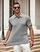 COOFANDY Mens Golf Polo Shirt Short Sleeve Moisture Wicking Quick Dry Performance Sport Casual Stylish Collared Shirts Light Gray