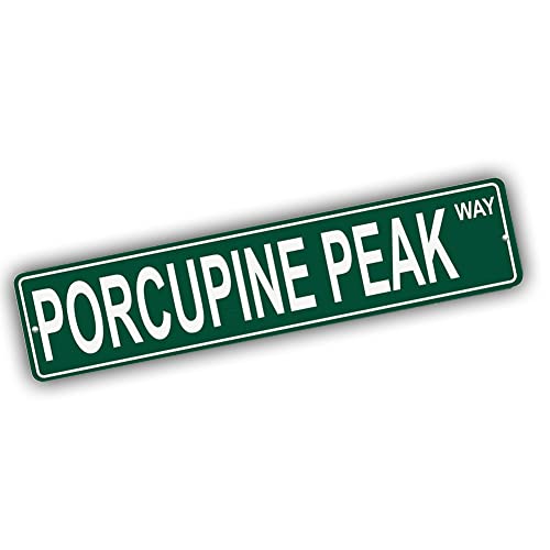 Brotherhood Aluminum Street Sign for Porcupine Peak - Alaska Man Cave Decor